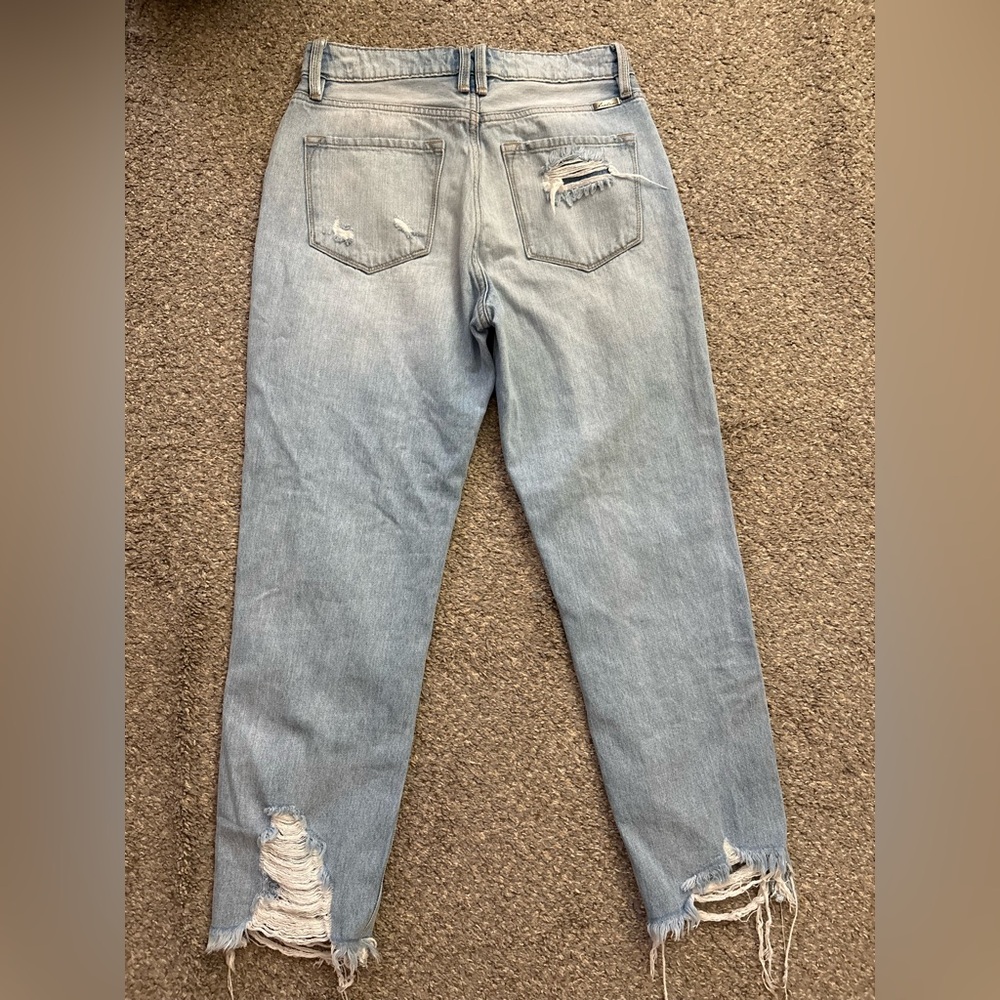 KanCan Ripped Distressed Giovanna High Rise Mom Jeans Size 5 26 - Picture 4 of 16
